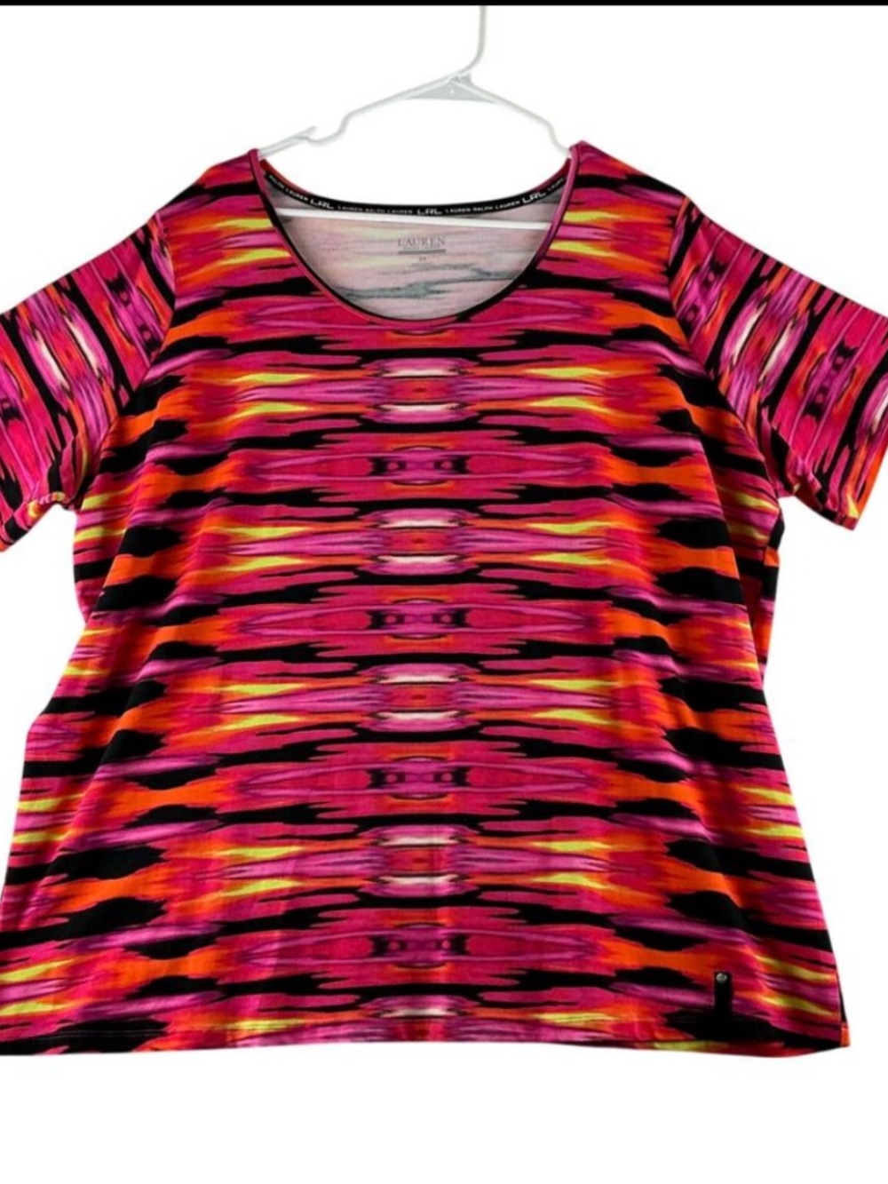 Women's Pink Multi-Color Print Scoop Neck Tank Top